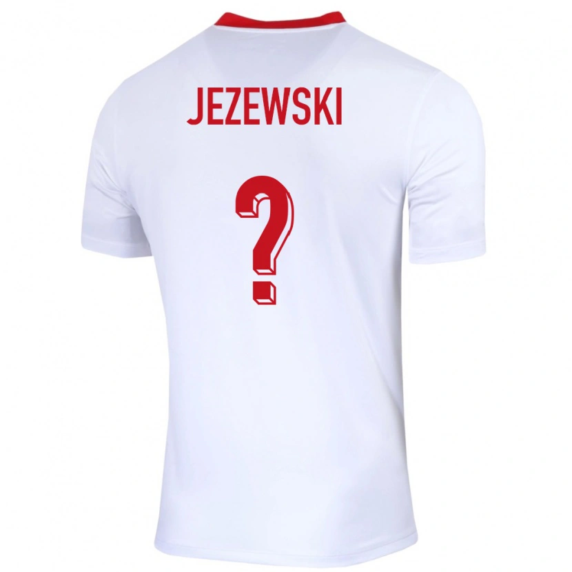 Danxen Børn Polen Ksawery Jezewski #0 Hvid Hjemmebane Spillertrøjer 24-26 Trøje T-Shirt
