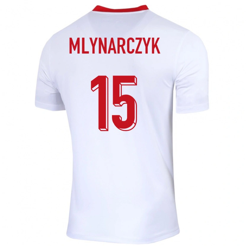 Danxen Børn Polen Antoni Mlynarczyk #15 Hvid Hjemmebane Spillertrøjer 24-26 Trøje T-Shirt