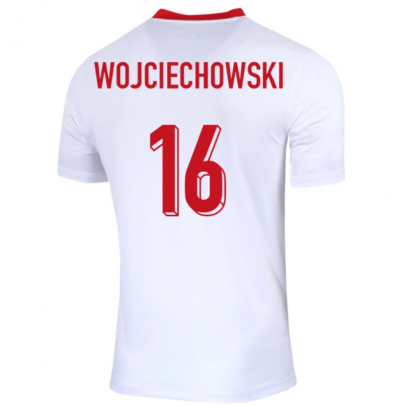 Danxen Børn Polen Oliwier Wojciechowski #16 Hvid Hjemmebane Spillertrøjer 24-26 Trøje T-Shirt