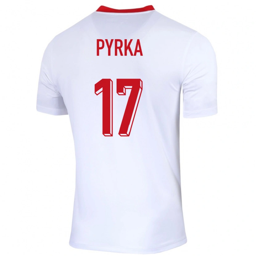 Danxen Børn Polen Arkadiusz Pyrka #17 Hvid Hjemmebane Spillertrøjer 24-26 Trøje T-Shirt