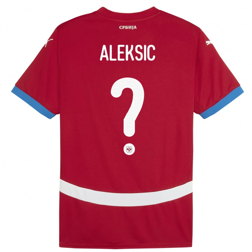 Danxen Børn Serbien Milan Aleksic #0 Rød Hjemmebane Spillertrøjer 24-26 Trøje T-Shirt