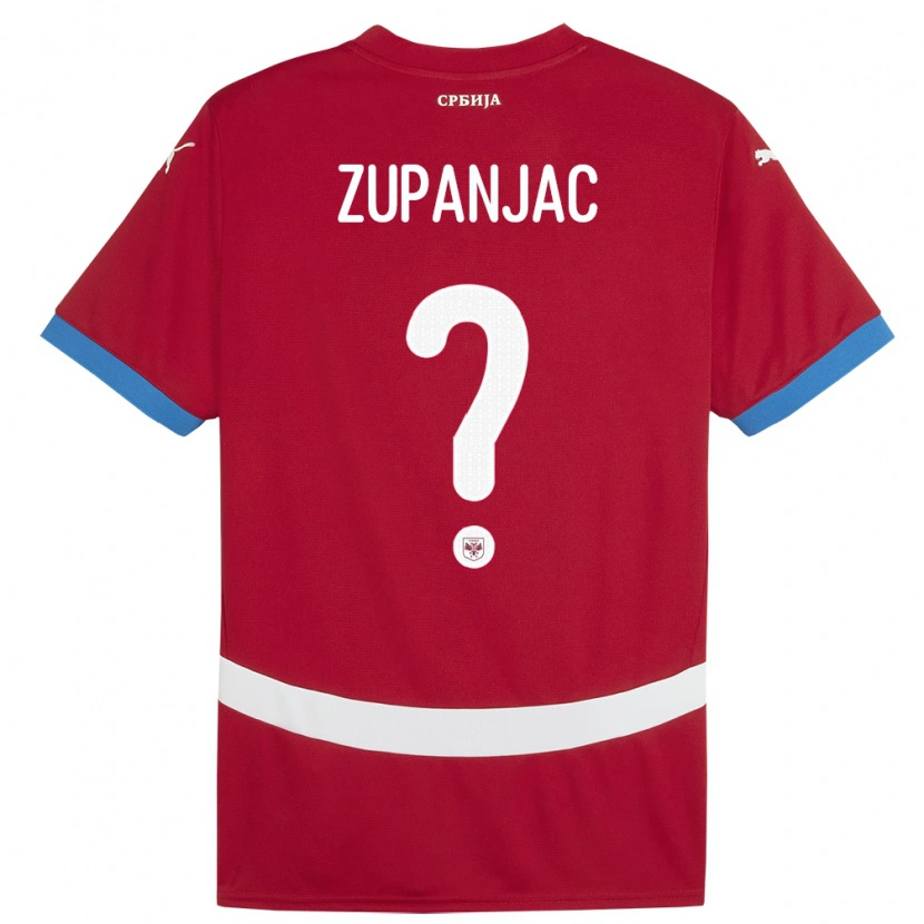 Danxen Børn Serbien Matija Zupanjac #0 Rød Hjemmebane Spillertrøjer 24-26 Trøje T-Shirt