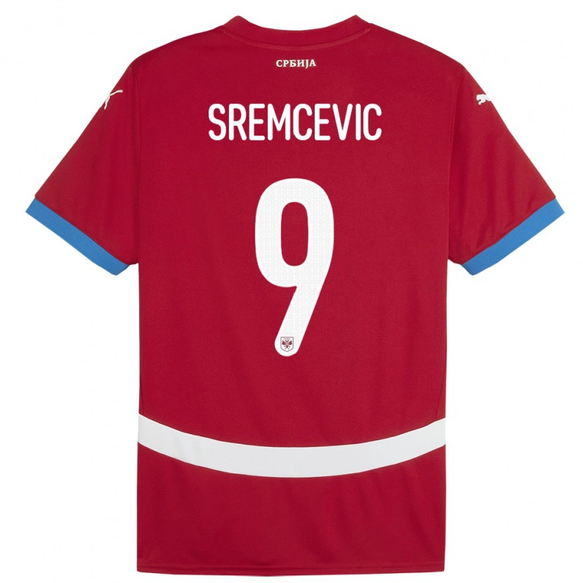 Danxen Børn Serbien Uros Sremcevic #9 Rød Hjemmebane Spillertrøjer 24-26 Trøje T-Shirt