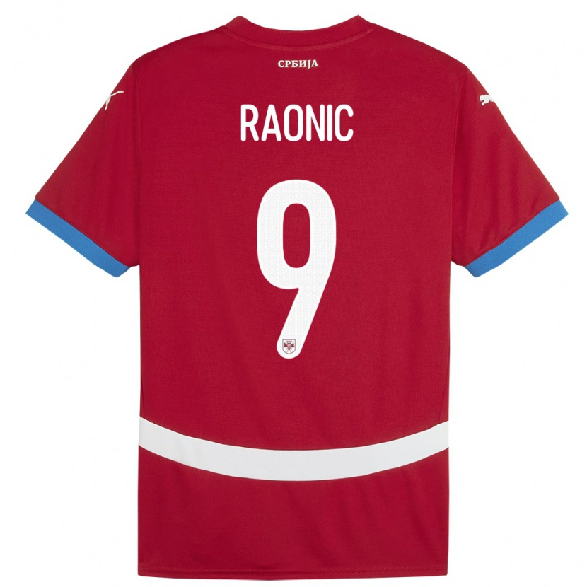 Danxen Børn Serbien Sava Raonic #9 Rød Hjemmebane Spillertrøjer 24-26 Trøje T-Shirt