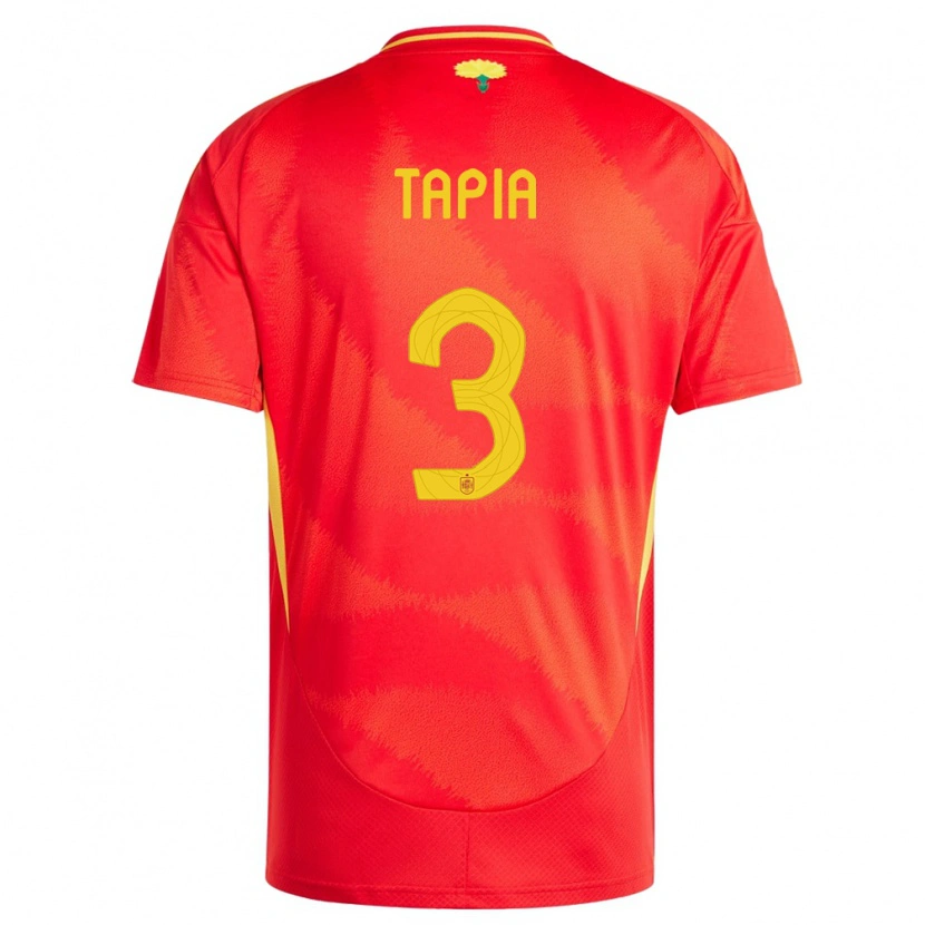 Danxen Børn Spanien Unai Tapia #3 Rød Hjemmebane Spillertrøjer 24-26 Trøje T-Shirt