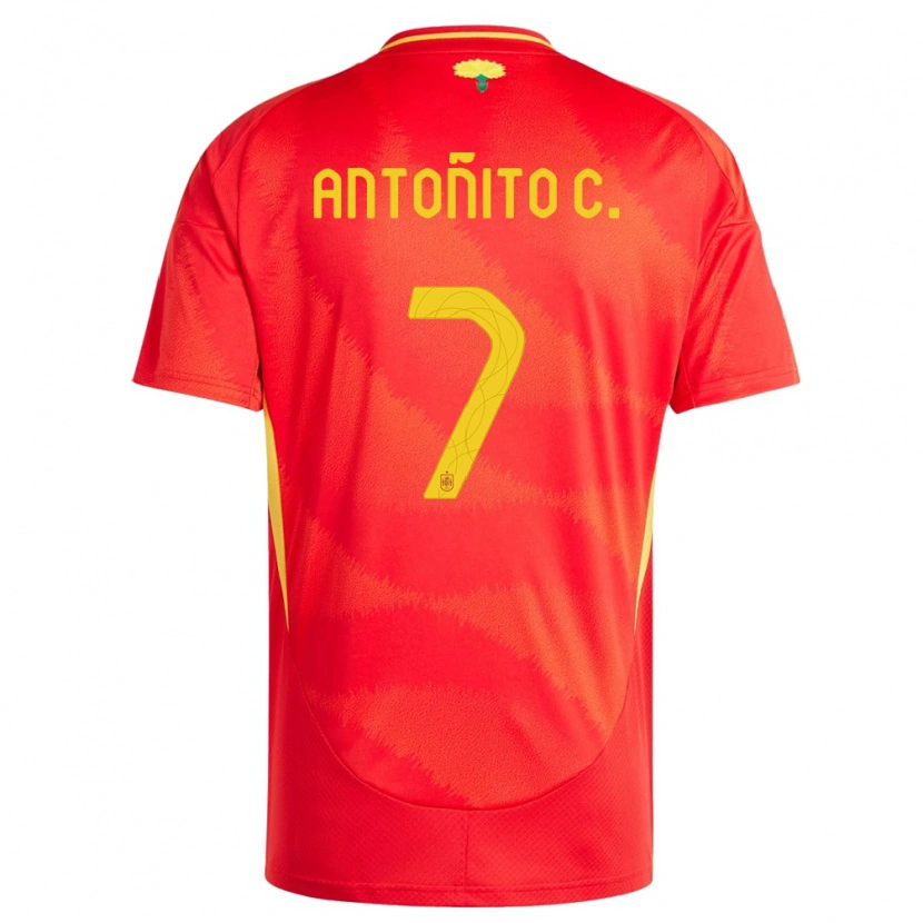 Danxen Børn Spanien Antoñito Cordero #7 Rød Hjemmebane Spillertrøjer 24-26 Trøje T-Shirt