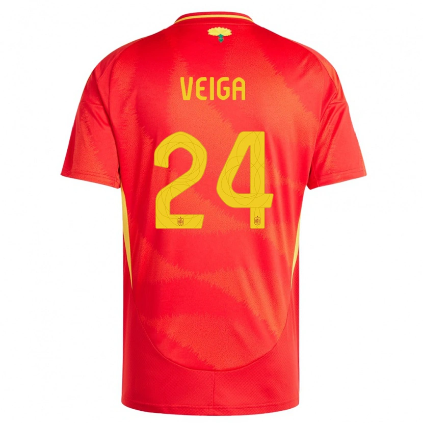 Danxen Børn Spanien Gabri Veiga #24 Rød Hjemmebane Spillertrøjer 24-26 Trøje T-Shirt