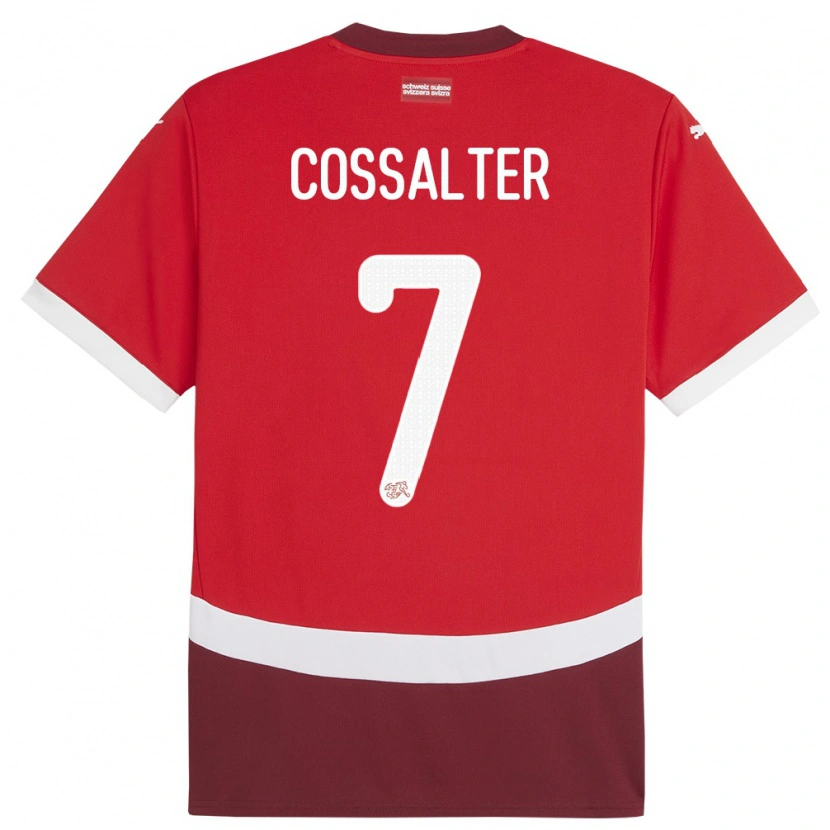 Danxen Børn Schweiz Ivan Cossalter #7 Rød Hjemmebane Spillertrøjer 24-26 Trøje T-Shirt