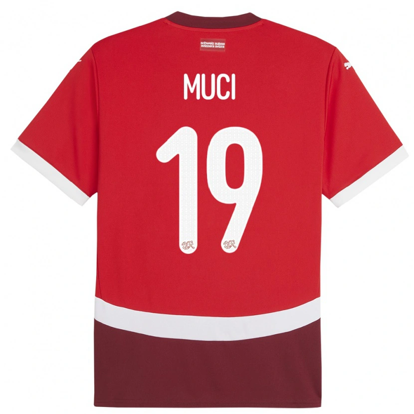 Danxen Børn Schweiz Nikolas Muci #19 Rød Hjemmebane Spillertrøjer 24-26 Trøje T-Shirt