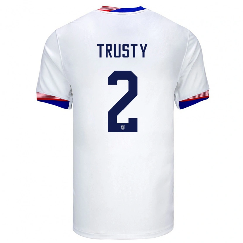 Danxen Børn Usa Auston Trusty #2 Hvid Hjemmebane Spillertrøjer 24-26 Trøje T-Shirt