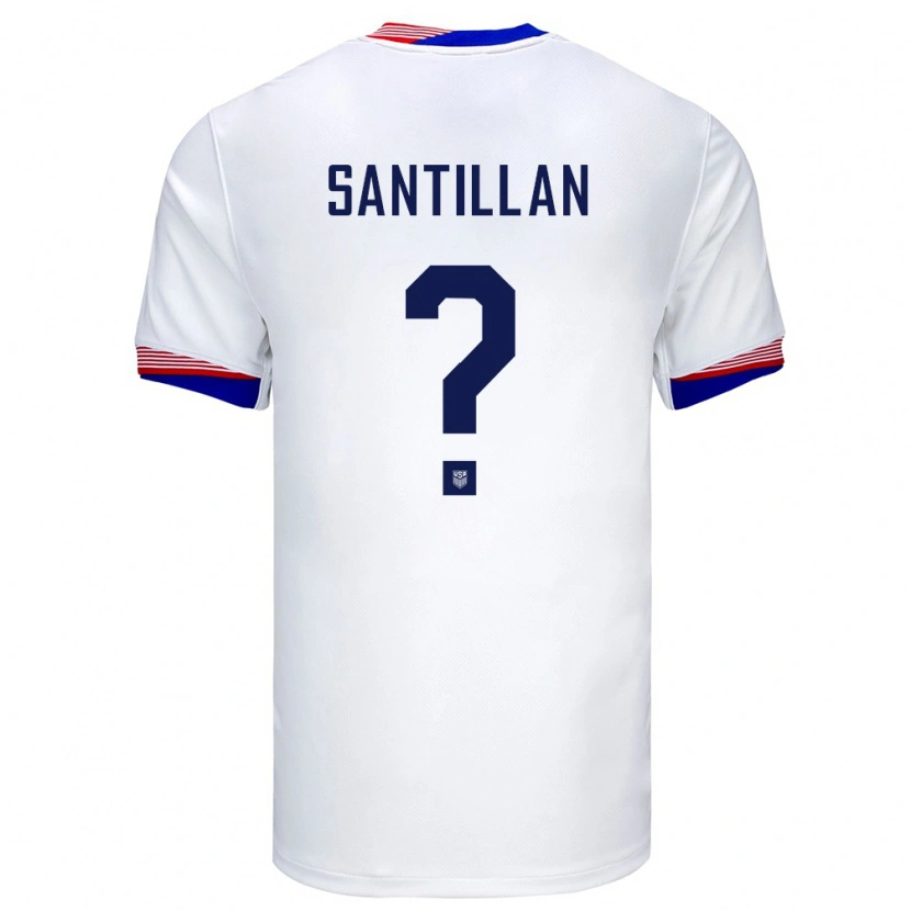Danxen Børn Usa Noe Santillan #0 Hvid Hjemmebane Spillertrøjer 24-26 Trøje T-Shirt