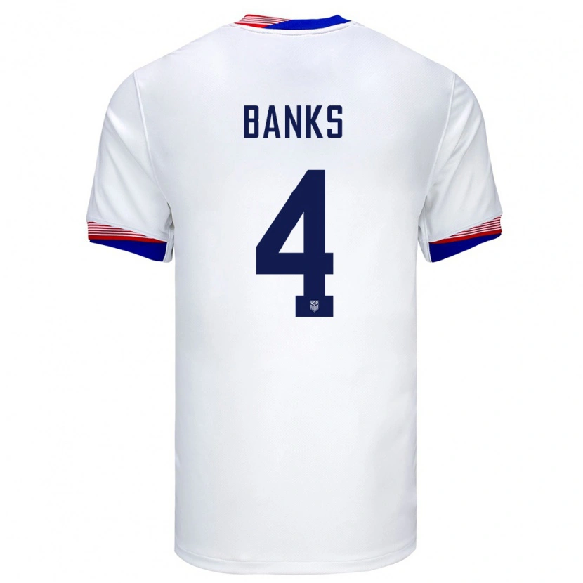 Danxen Børn Usa Noahkai Banks #4 Hvid Hjemmebane Spillertrøjer 24-26 Trøje T-Shirt