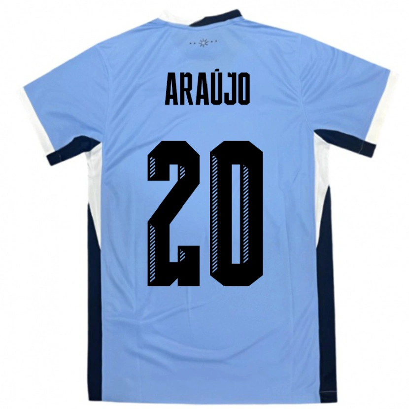 Danxen Børn Uruguay Maxi Araújo #20 Hvid Sort Hjemmebane Spillertrøjer 24-26 Trøje T-Shirt