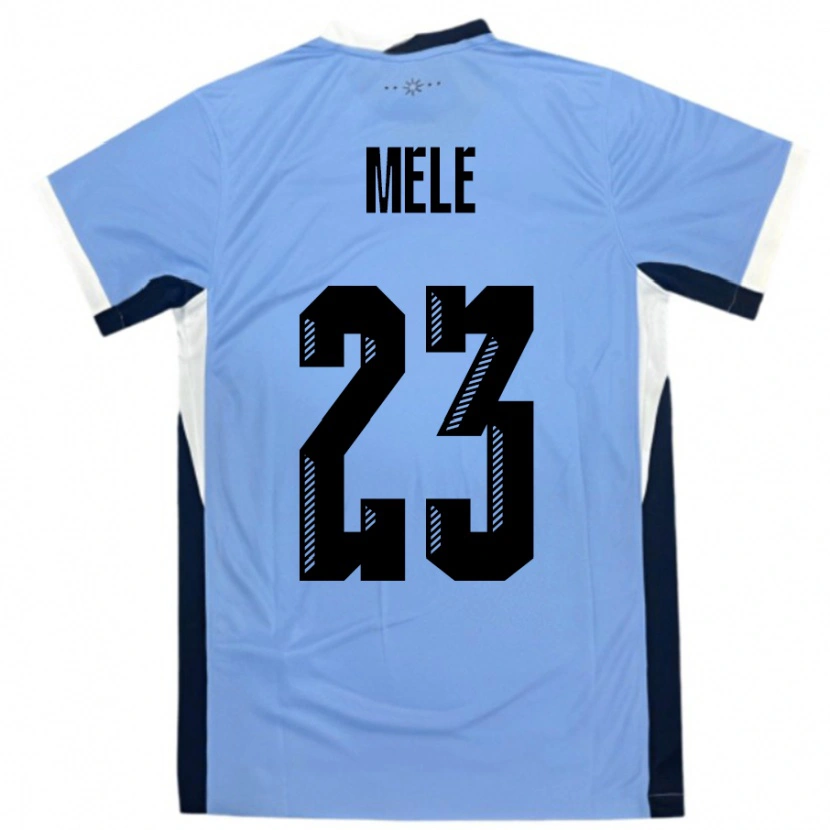 Danxen Børn Uruguay Santiago Mele #23 Hvid Sort Hjemmebane Spillertrøjer 24-26 Trøje T-Shirt