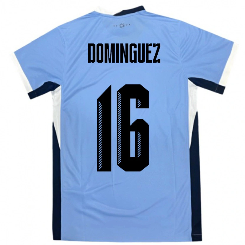 Danxen Børn Uruguay Facundo Dominguez #16 Hvid Sort Hjemmebane Spillertrøjer 24-26 Trøje T-Shirt