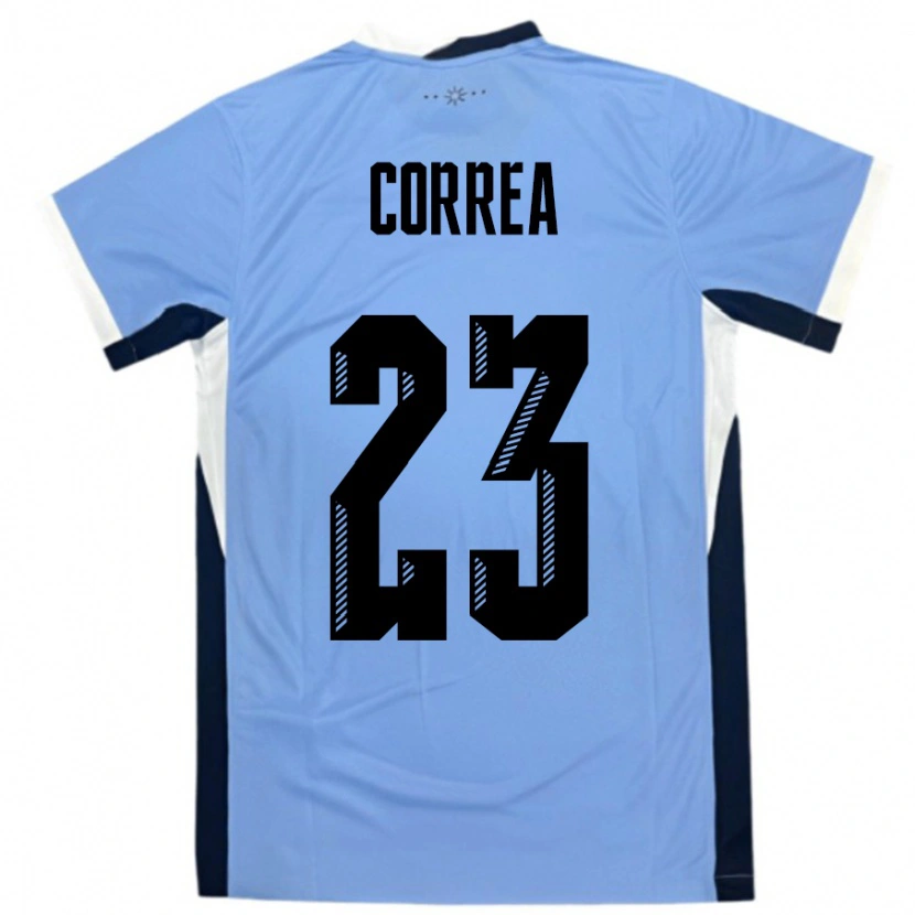 Danxen Børn Uruguay Fabrizio Correa #23 Hvid Sort Hjemmebane Spillertrøjer 24-26 Trøje T-Shirt