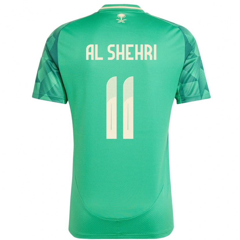 Danxen Børn Saudi-Arabien Saleh Al-Shehri #11 Grøn Hjemmebane Spillertrøjer 24-26 Trøje T-Shirt