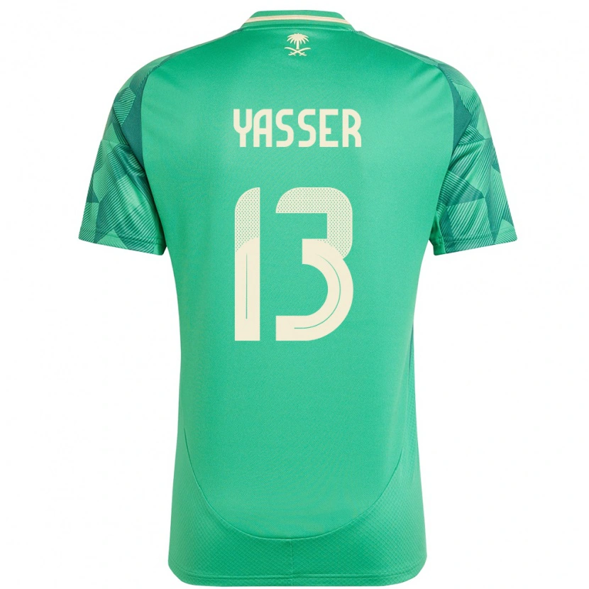 Danxen Børn Saudi-Arabien Yasser Al-Shahrani #13 Grøn Hjemmebane Spillertrøjer 24-26 Trøje T-Shirt