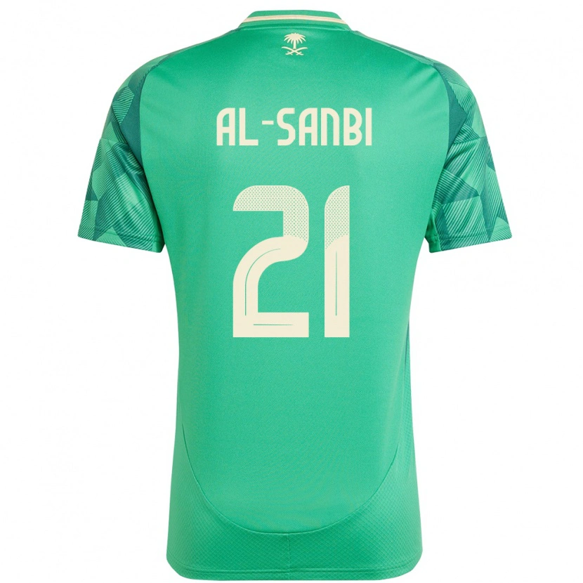 Danxen Børn Saudi-Arabien Abdulrahman Al-Sanbi #21 Grøn Hjemmebane Spillertrøjer 24-26 Trøje T-Shirt