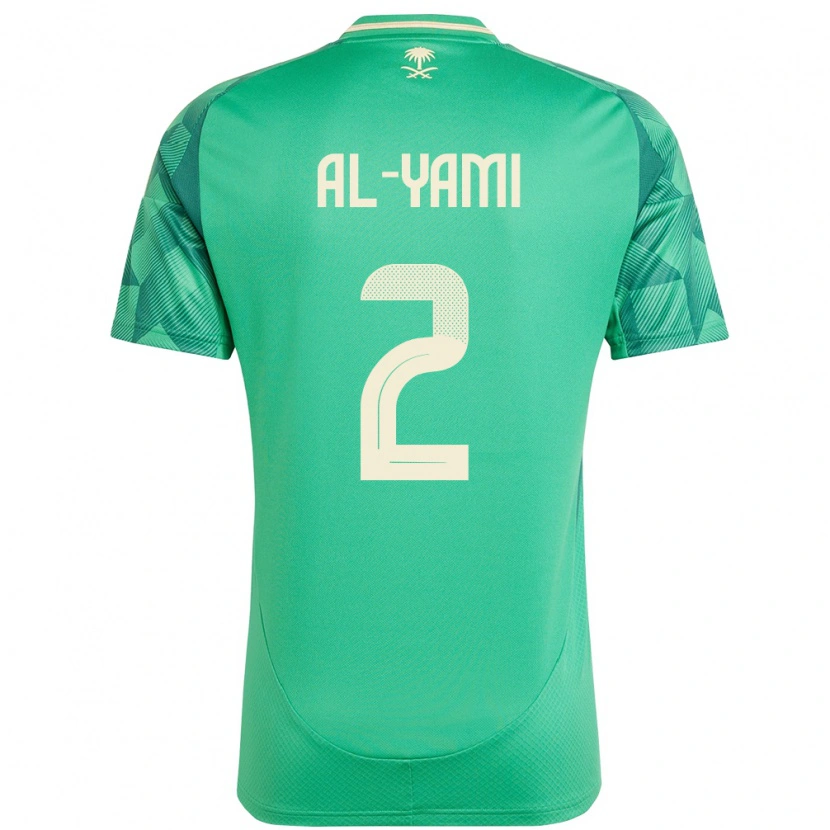 Danxen Børn Saudi-Arabien Marwan Al-Yami #2 Grøn Hjemmebane Spillertrøjer 24-26 Trøje T-Shirt