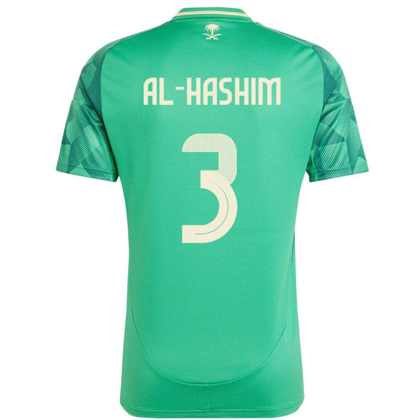 Danxen Børn Saudi-Arabien Jawad Al-Hashim #3 Grøn Hjemmebane Spillertrøjer 24-26 Trøje T-Shirt