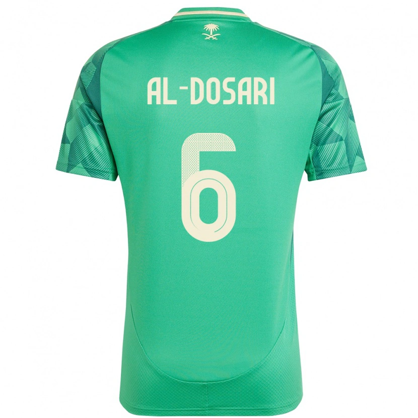 Danxen Børn Saudi-Arabien Saeed Al-Dosari #6 Grøn Hjemmebane Spillertrøjer 24-26 Trøje T-Shirt