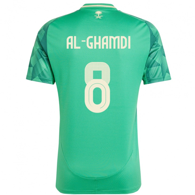 Danxen Børn Saudi-Arabien Rakan Al-Ghamdi #8 Grøn Hjemmebane Spillertrøjer 24-26 Trøje T-Shirt
