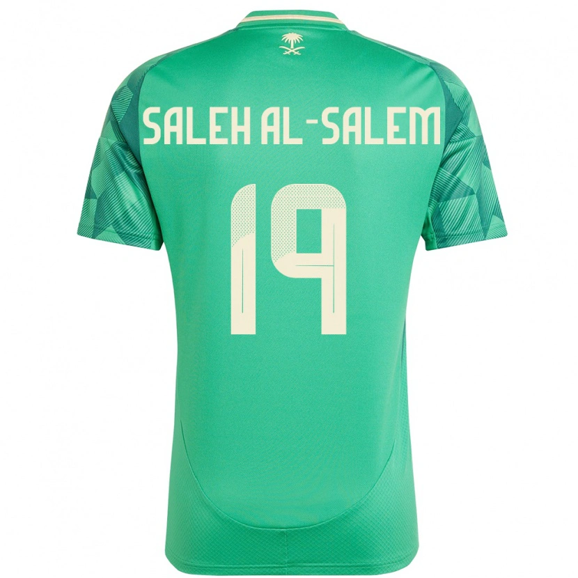 Danxen Børn Saudi-Arabien Yousef Saleh Al-Salem #19 Grøn Hjemmebane Spillertrøjer 24-26 Trøje T-Shirt