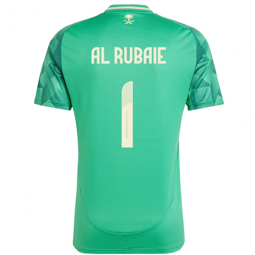 Danxen Børn Saudi-Arabien Mohammed Al Rubaie #1 Grøn Hjemmebane Spillertrøjer 24-26 Trøje T-Shirt