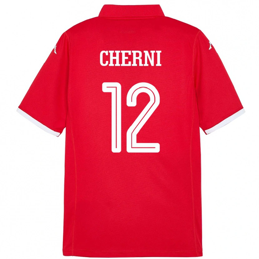 Danxen Børn Tunesien Amin Cherni #12 Rød Hjemmebane Spillertrøjer 24-26 Trøje T-Shirt