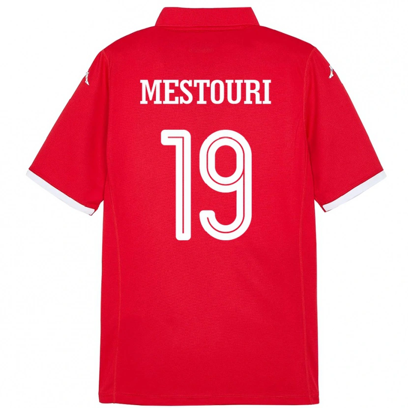 Danxen Børn Tunesien Hazem Mestouri #19 Rød Hjemmebane Spillertrøjer 24-26 Trøje T-Shirt