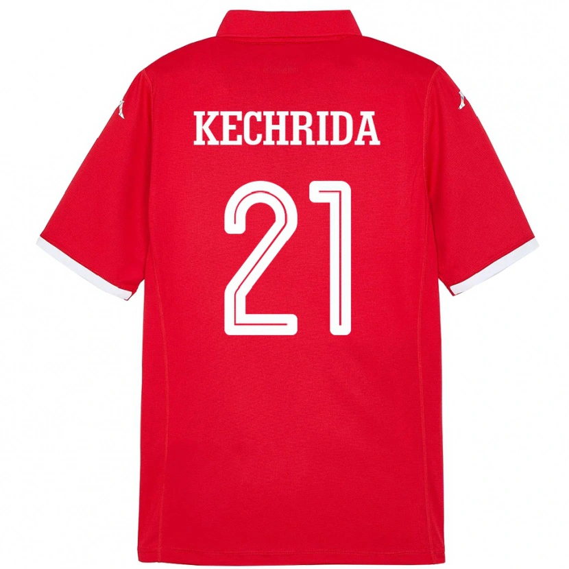 Danxen Børn Tunesien Wajdi Kechrida #21 Rød Hjemmebane Spillertrøjer 24-26 Trøje T-Shirt