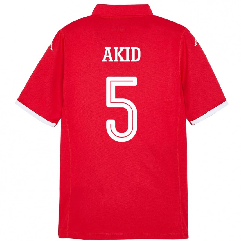 Danxen Børn Tunesien Abdessalem Akid #5 Rød Hjemmebane Spillertrøjer 24-26 Trøje T-Shirt