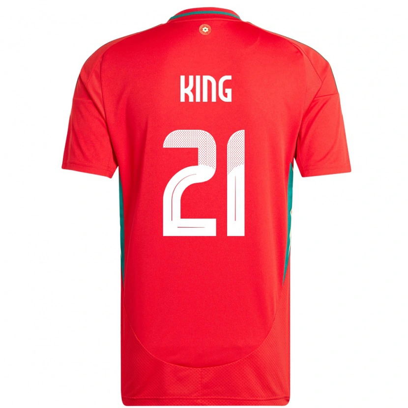 Danxen Børn Wales Tom King #21 Rød Hjemmebane Spillertrøjer 24-26 Trøje T-Shirt