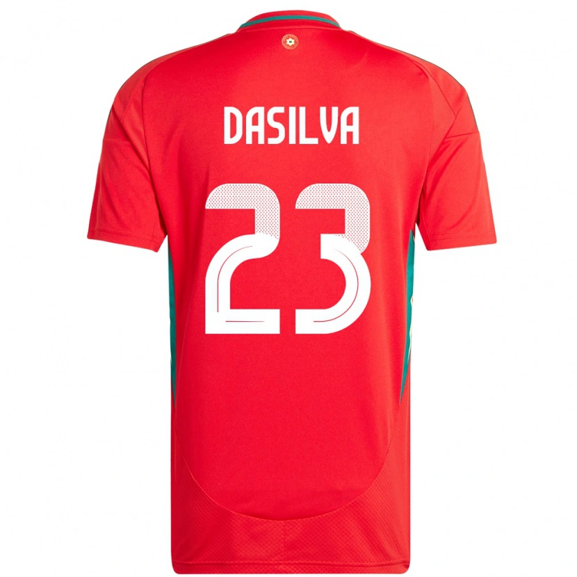 Danxen Børn Wales Jay Dasilva #23 Rød Hjemmebane Spillertrøjer 24-26 Trøje T-Shirt