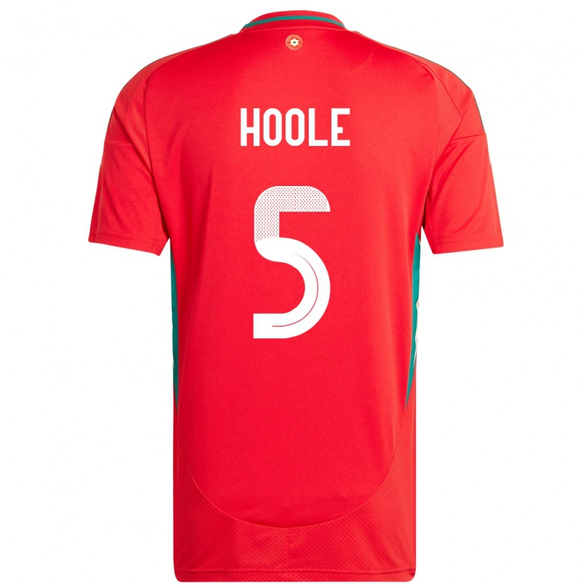 Danxen Børn Wales Luca Hoole #5 Rød Hjemmebane Spillertrøjer 24-26 Trøje T-Shirt