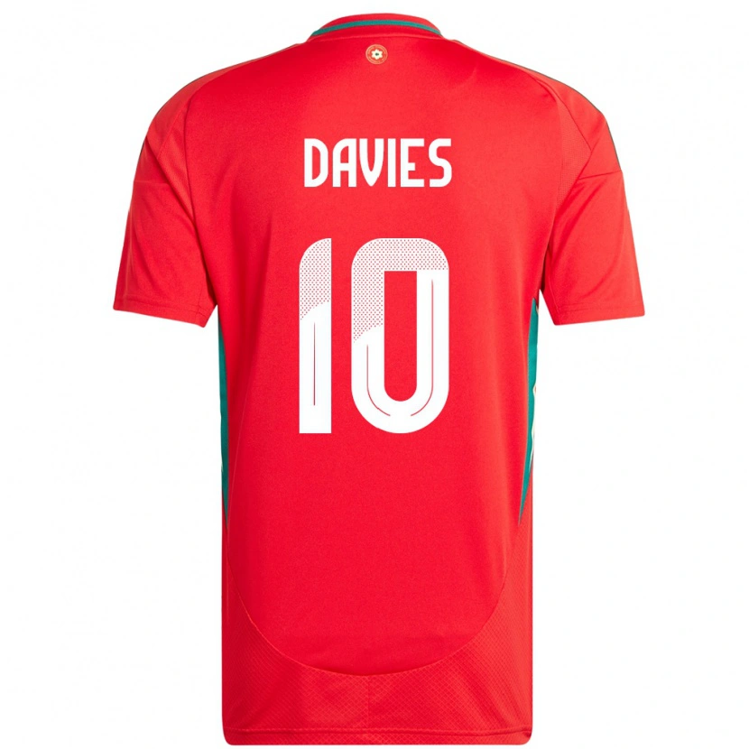 Danxen Børn Wales Jordan Davies #10 Rød Hjemmebane Spillertrøjer 24-26 Trøje T-Shirt