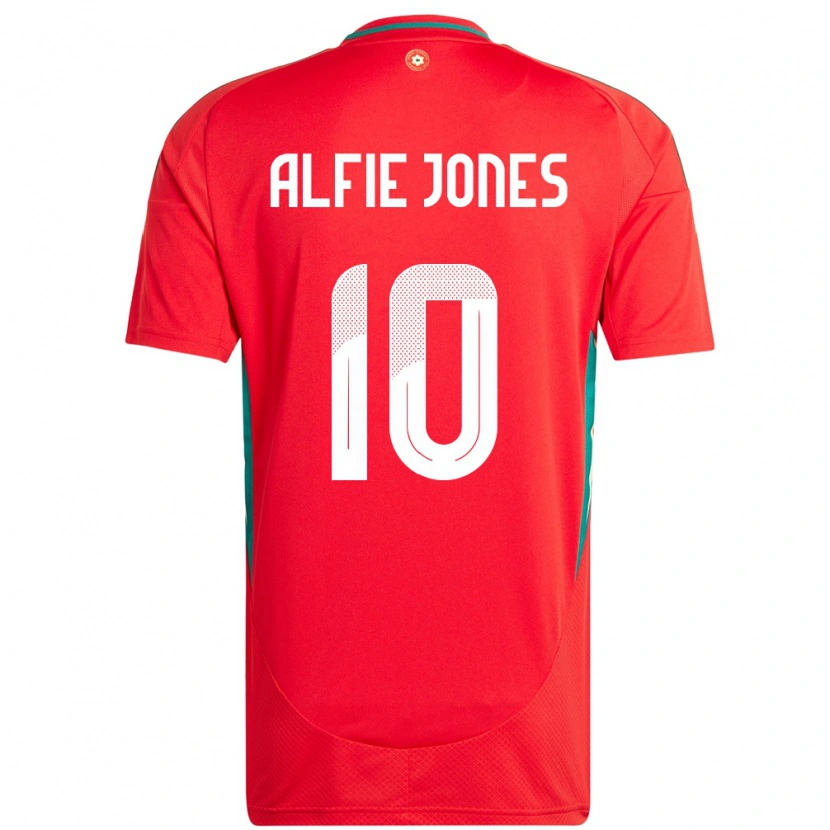 Danxen Børn Wales Alfie Jones #10 Rød Hjemmebane Spillertrøjer 24-26 Trøje T-Shirt