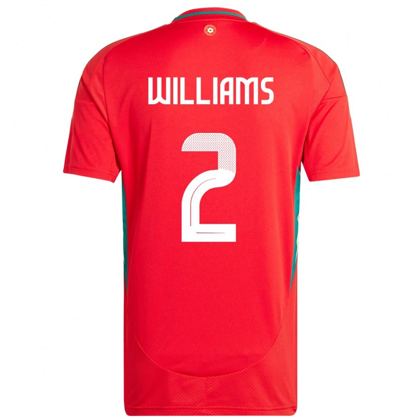Danxen Børn Wales Morgan Williams #2 Rød Hjemmebane Spillertrøjer 24-26 Trøje T-Shirt