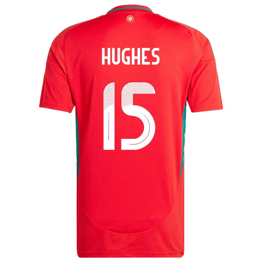 Danxen Børn Wales Elise Hughes #15 Rød Hjemmebane Spillertrøjer 24-26 Trøje T-Shirt
