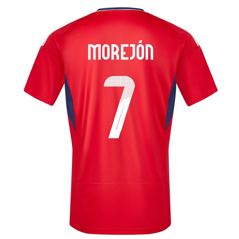 Danxen Børn Costa Rica Jorge Morejón #7 Rød Hjemmebane Spillertrøjer 24-26 Trøje T-Shirt