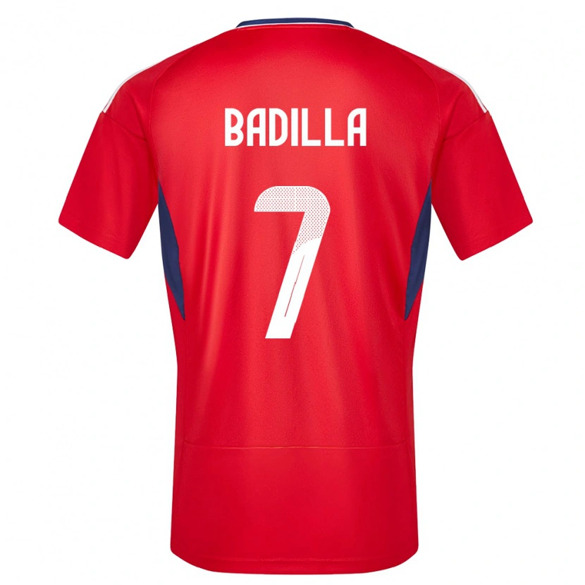 Danxen Børn Costa Rica Isaac Badilla #7 Rød Hjemmebane Spillertrøjer 24-26 Trøje T-Shirt