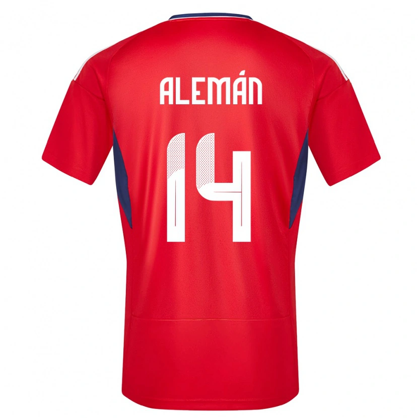 Danxen Børn Costa Rica Jeremy Alemán #14 Rød Hjemmebane Spillertrøjer 24-26 Trøje T-Shirt