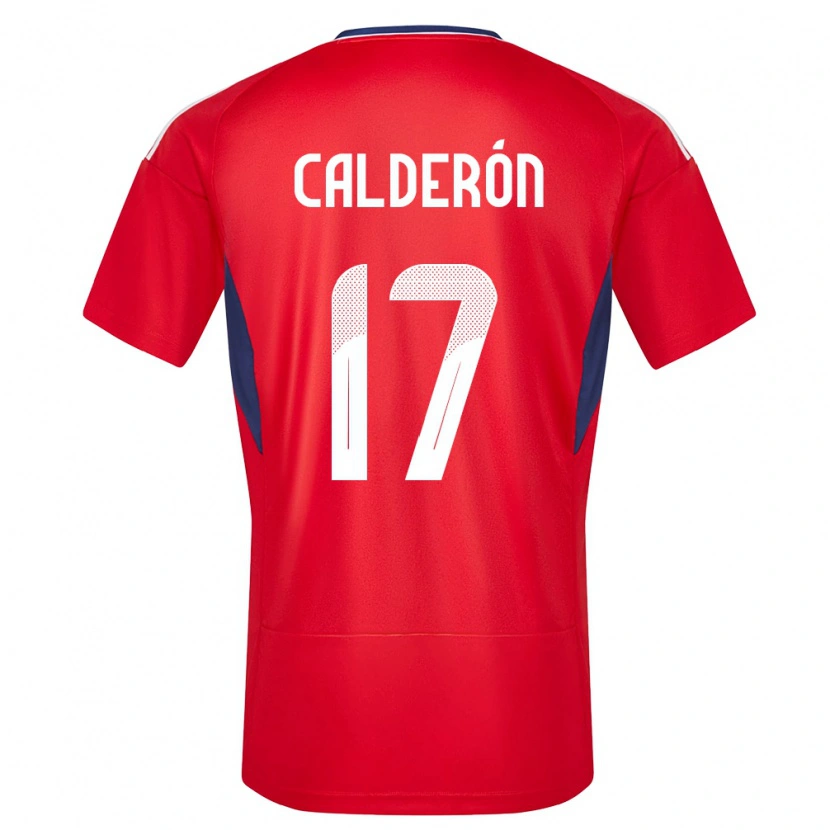 Danxen Børn Costa Rica Brayan Calderón #17 Rød Hjemmebane Spillertrøjer 24-26 Trøje T-Shirt