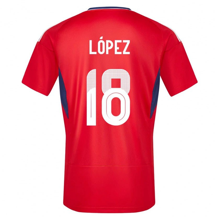 Danxen Børn Costa Rica Jafeth López #18 Rød Hjemmebane Spillertrøjer 24-26 Trøje T-Shirt