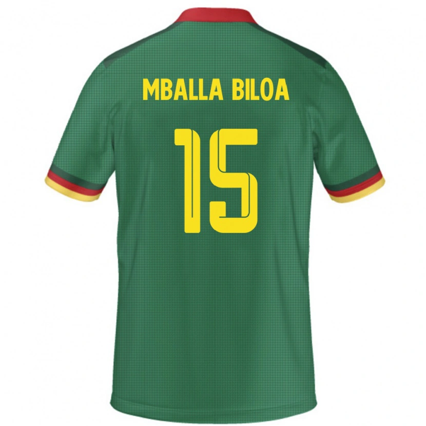 Danxen Børn Cameroun Jules Victor Mballa Biloa #15 Grøn Hjemmebane Spillertrøjer 24-26 Trøje T-Shirt
