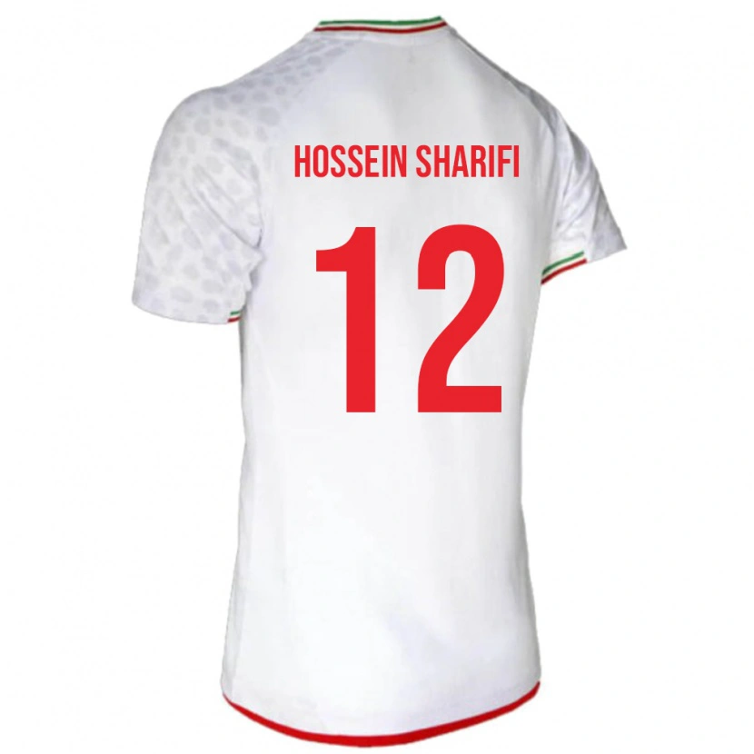 Danxen Børn Iran Mohammad Hossein Sharifi #12 Hvid Hjemmebane Spillertrøjer 24-26 Trøje T-Shirt
