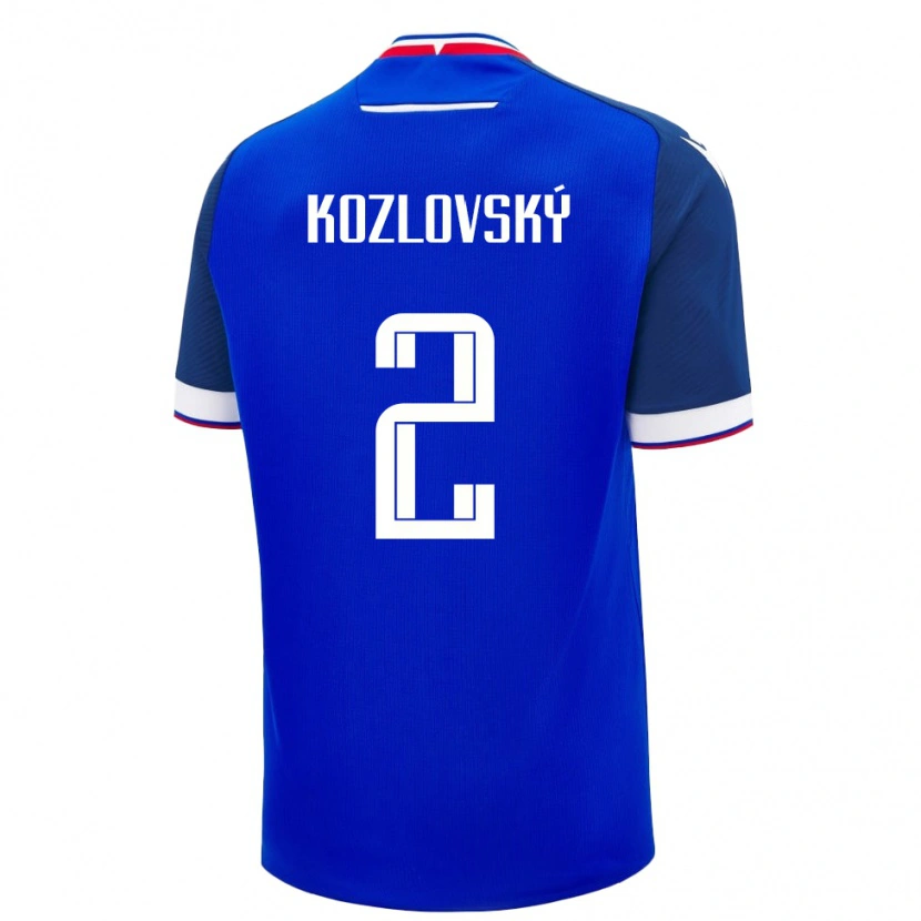 Danxen Børn Slovakiet Samuel Kozlovský #2 Blå Hjemmebane Spillertrøjer 24-26 Trøje T-Shirt