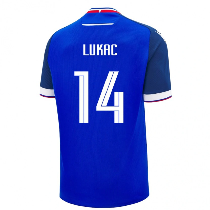 Danxen Børn Slovakiet Andrej Lukac #14 Blå Hjemmebane Spillertrøjer 24-26 Trøje T-Shirt