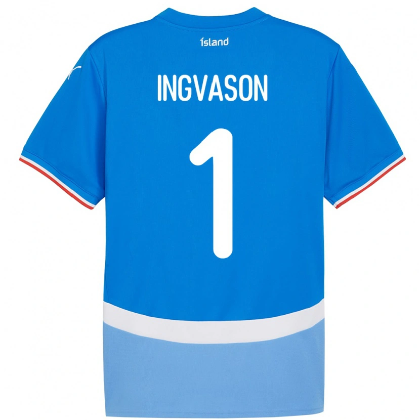 Danxen Børn Island Sigurdur Ingvason #1 Blå Hjemmebane Spillertrøjer 24-26 Trøje T-Shirt